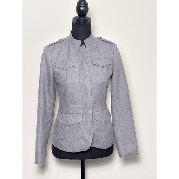 Banana Republic Women’s Military Style Gray Fitted Jacket Size 0P - Picture 16 of 16